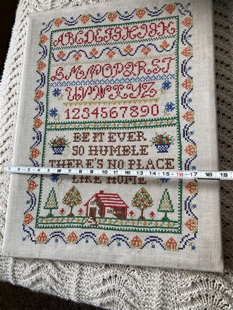 Sampler Alphabet Cross Stitch Be It Ever So Humble Theres No Etsy