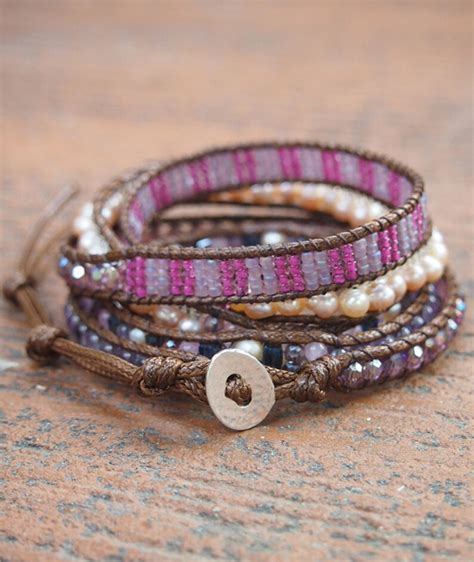 Times Wrap Bracelet Amethyst Beaded Mix Boho Bracelet Etsy