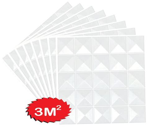 Kit Placas D Pvc Auto Adesiva Modelo Piramide Parede