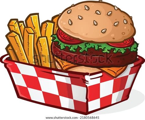 Freshly Cheeseburger Basket Fries Images Stock Photos Vectors