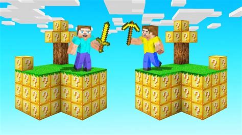 Minecraft Skyblock Battle With Lucky Block Youtube