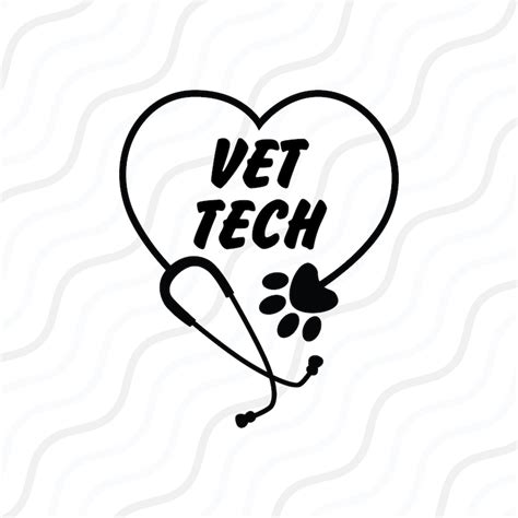 Vet Tech Svg Veterinary Stethoscope Svg Paw Print Svg Cut Etsy