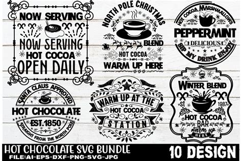 Hot Chocolate SVG Bundle Christmas Svg Graphic By SimaCrafts Creative Fabrica