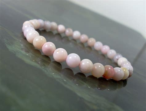 Peruvian Pink Opal Bracelet 6 Mm Natural Gemstone Bracelet Etsy