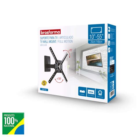 Suporte para TV LCD Brasforma 10 a 55 Articulado Inclinação