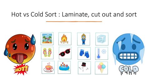 Hot Vs Cold Sort Temperature Sort Hot and Cold Activities Kindergarten ...