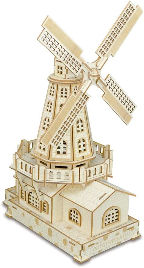 Assembly Kit Diy Kids Toy 3d Wooden Model Puzzles Dutch