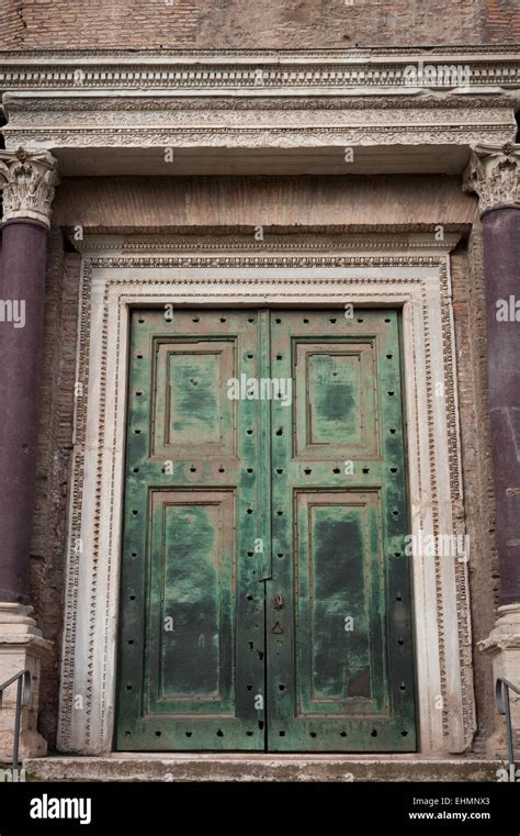 The bronze doors of the Temple of Romulus in the Roman Forum, Rome ...