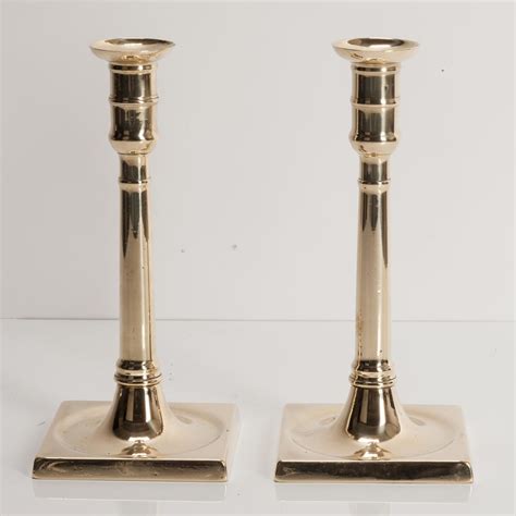 18th Century English Brass Candlesticks Bada