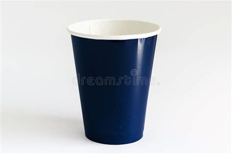 A Classic Navy Blue Paper Cup Isolated on a Clean White Background ...