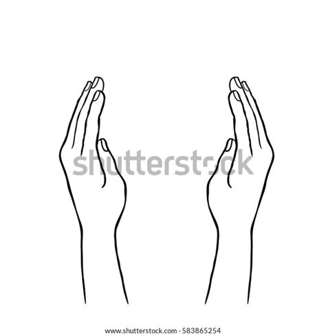 Two Hands Doodle Line Art Sketch Vector De Stock Libre De Regal As