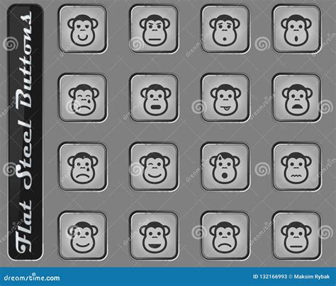 Monkey Emotions Simply Icons Stock Vector - Illustration of love ...