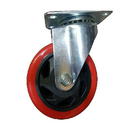 Jual Roda Troli Troly Trolly Pu Merah Inch Hidup Swivel Taiwan