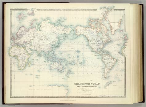 Chart Of The World On Mercators Projection Showing The Direction Of