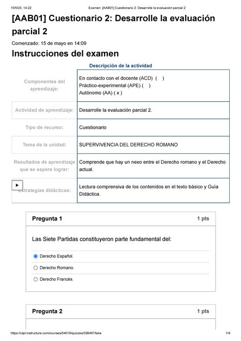 Cuestionario 2 Tipo De Recurso Cuestionario Tema De La Unidad