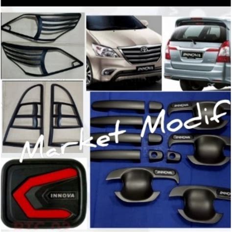 Jual Paket Garnish Outer Handle Tank Cover Hitam Doff Grand Innova 2012