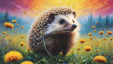 Hedgehog Flower Meadow Landscape Free Stock Photo Public Domain Pictures