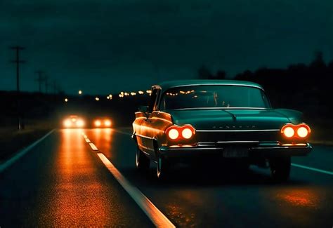 Premium Photo | Car driving in highway at night