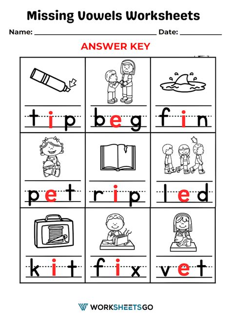 Missing Vowels Worksheets Worksheetsgo