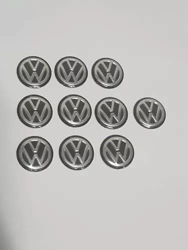 10 Emblemas Aluminio Preto Chave Canivete Vw Golf Fox Polo