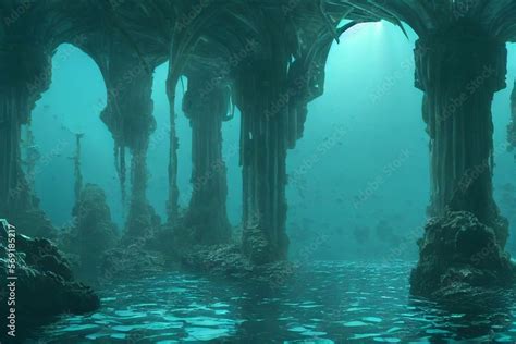 Underwater Ancient City In The Depths Of The Ocean Atlantis Lost World