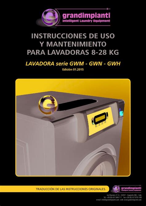 PDF INSTRUCCIONES DE USO Y MANTENIMIENTO PARA LAVADORAS