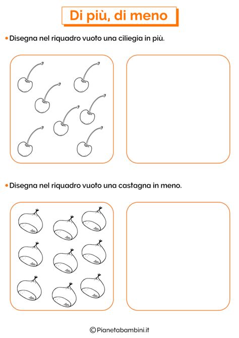 Di Pi Di Meno Schede Didattiche Per Bambini