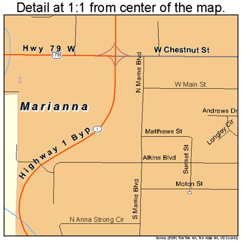 Marianna Arkansas Street Map 0544120