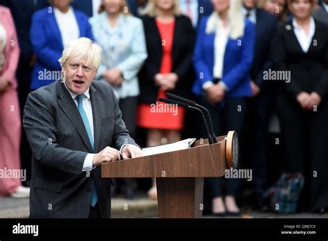 London Uk 6th Sep 2022 Outgoing Prime Minister Boris Johnson Gives