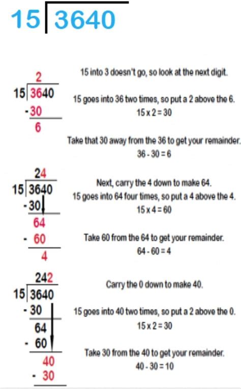 Long Division Steps And Examples