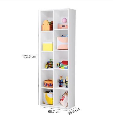 Organizador De Brinquedos Vertical - Organizador de Brinquedos Duplo Ely Vertical Nichos Branco | MadeiraMadeira