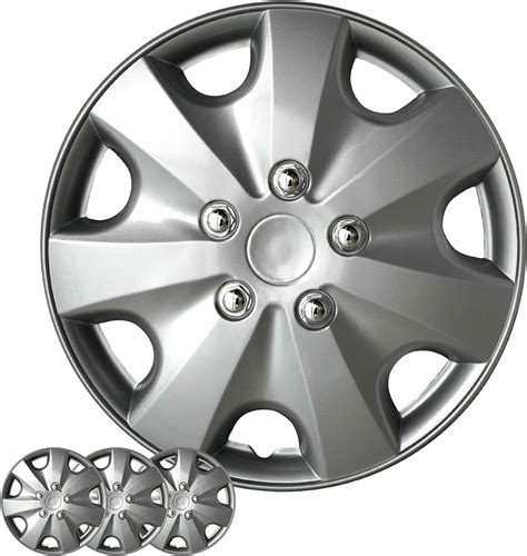 KT Silver 15in Universal Wheel Cover Hub Cap