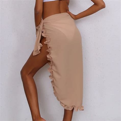 Swim Nude Sheer Ruffle Hem Cover Up Skirt Poshmark