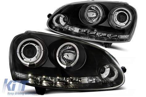 Led Angel Eyes Headlights Suitable For Vw Golf V Jetta