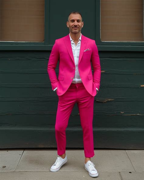 Pink Suit With White Sneakers Hockerty