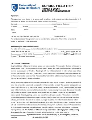 Fillable Online Reservation Agreement Sample Clauseslaw Insiderevent