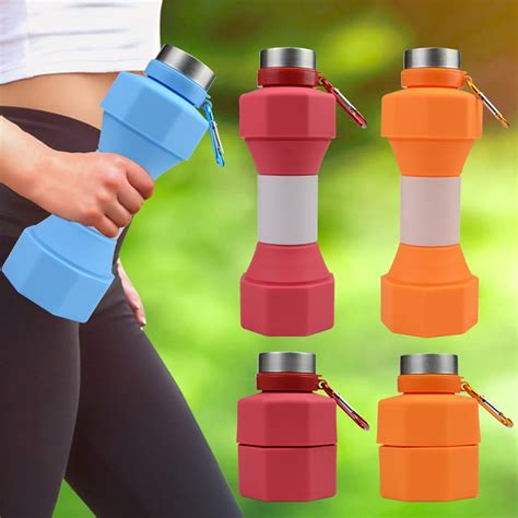 Deyuer 650ml Large Capacity Water Bottle Leakproof Good Seal Dumbbell Shaped Gym Fitness Sports