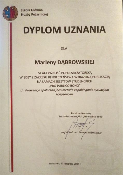 Dyplomy Uznania I Listy Gratulacyjne Awl