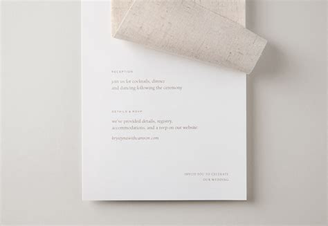 Natural Linen Wedding Invite — Paper&Toys