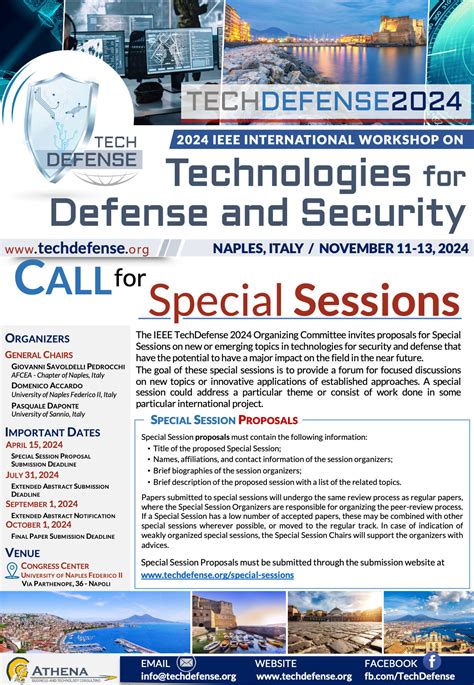 Call For Special Sessions Ieee Techdefense 2024