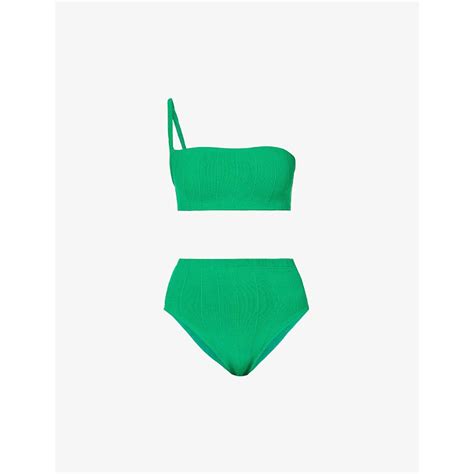 Hunza G Maxime Nile Asymmetric Crinkle Bikini Editorialist