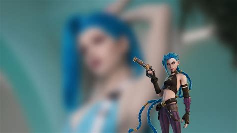 Modelo Likeassassin Fez Um Atraente Cosplay Da Jinx De Arcane