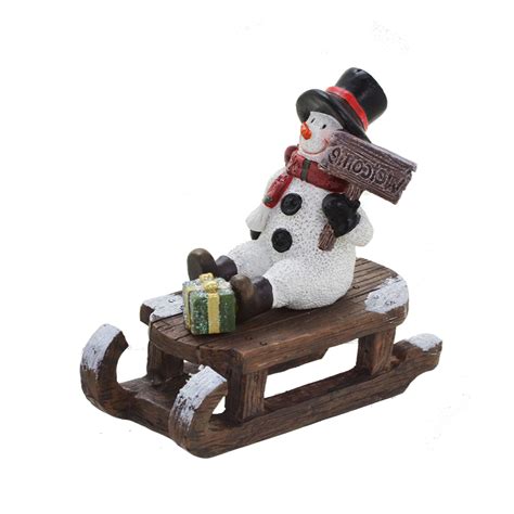 Boneco De Neve Decorativo Natal Em Resina Plaquinha Welcome