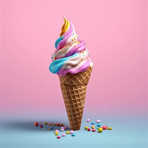 Premium Ai Image Variety Of Ice Cream Scoops In Cones With Chocolate