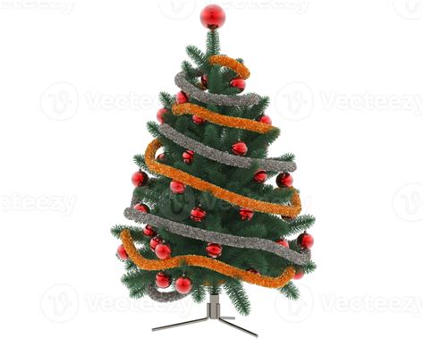 Christmas Tree Isolated On Background 3d Rendering Illustration 35897389 Png