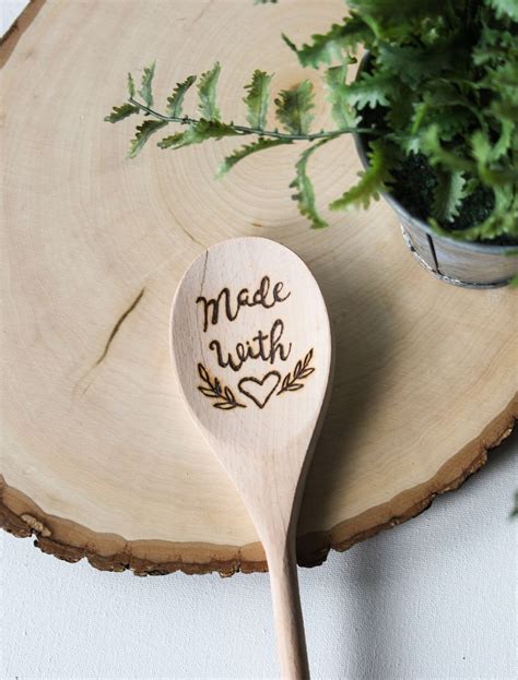 Wood Burned Wooden Spoon Kitchen Accessory Kitchen Spoon Etsy Wood