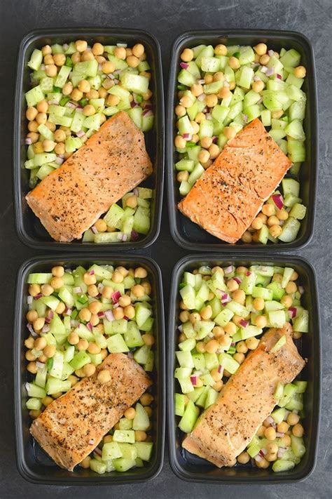 Meal Prep Salmon Cucumber Chickpea Salad GF LC Skinny Fitalicious