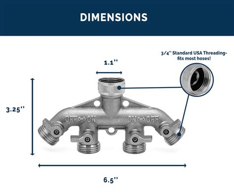 Garden Hose Splitter Heavy Duty Brass 4 Way Hose Splitter Morvat