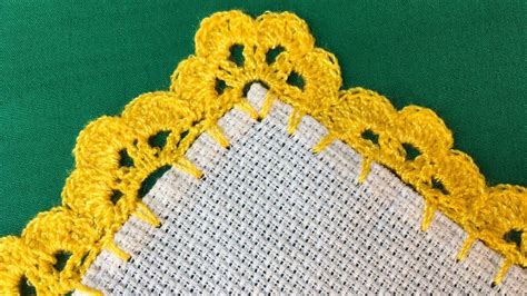 PUNTILLA A CROCHET FÁCIL DE UNA SOLA VUELTA PUNTILLA PARA SERVILLETA