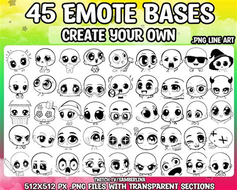 Diy Emote Bases Twitch Youtube Discord Emote Etsy